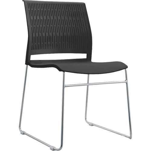 Stacking Chairs, Polypropylene, 32-3/8" High, 250 lbs. Capacity, Black Seaboard Timber Mart