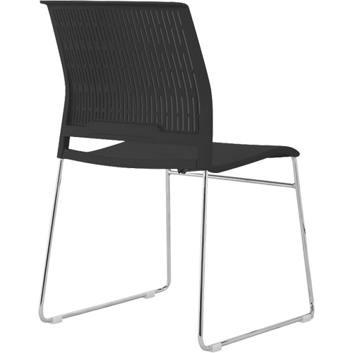 Stacking Chairs, Polypropylene, 32-3/8" High, 250 lbs. Capacity, Black Seaboard Timber Mart