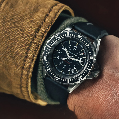 Grande montre automatique de plong&eacute;e, Num&eacute;rique, &agrave; piles, 41 mm, Noir Seaboard Timber Mart