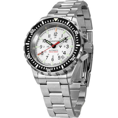Arctic Edition Large Diver's Automatic GSAR Watch with Stainless Steel Bracelet, Digital, Battery Operated, 41 mm, Silver Seaboard Timber Mart