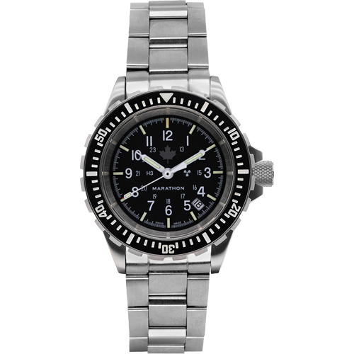 Grey Maple Large Diver's Automatic Watch with Stainless Steel Bracelet, Digital, Battery Operated, 41 mm, Silver Seaboard Timber Mart