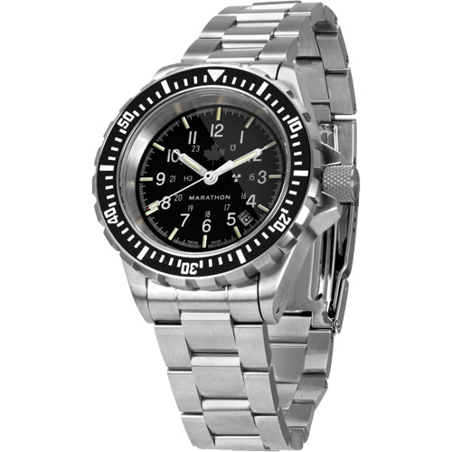 Grey Maple Large Diver's Automatic Watch with Stainless Steel Bracelet, Digital, Battery Operated, 41 mm, Silver Seaboard Timber Mart