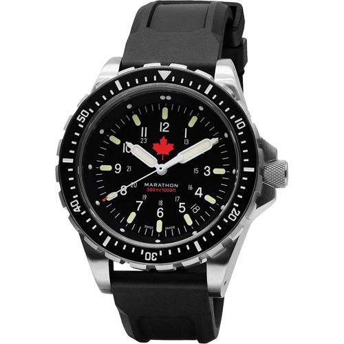 Red Maple Jumbo Diver's Quartz Watch, Digital, Battery Operated, 46 mm, Black Seaboard Timber Mart
