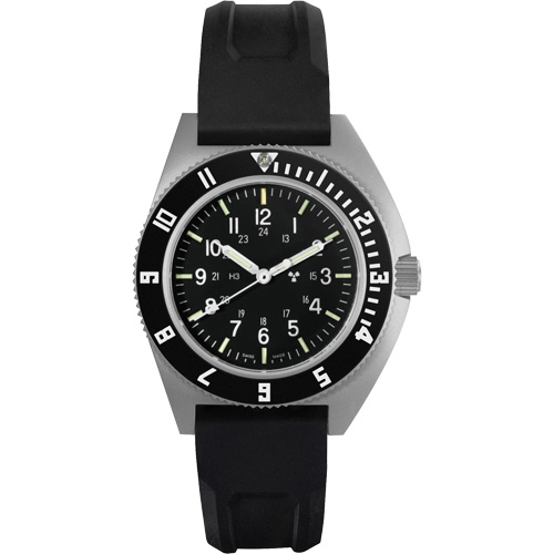 Steel Navigator Watch on 3-Piece Rubber Strap Kit, Digital, Battery Operated, 41 mm, Black Seaboard Timber Mart