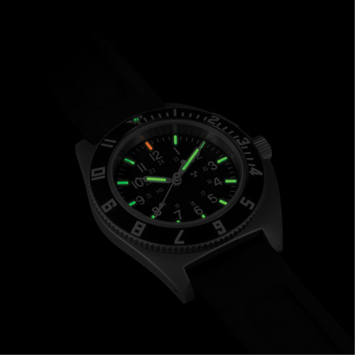 Steel Navigator Watch on 3-Piece Rubber Strap Kit, Digital, Battery Operated, 41 mm, Black Seaboard Timber Mart