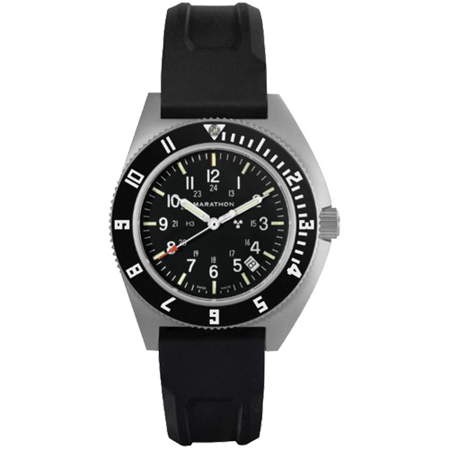 Steel Navigator with Date on Black 3-Piece Rubber Strap Kit, Digital, Battery Operated, 41 mm, Black Seaboard Timber Mart