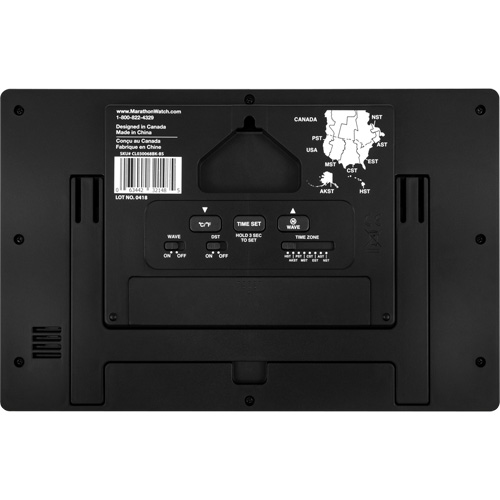 Self-Setting & Self-Adjusting Wall Clock with Stand, Digital, Battery Operated, Black Seaboard Timber Mart