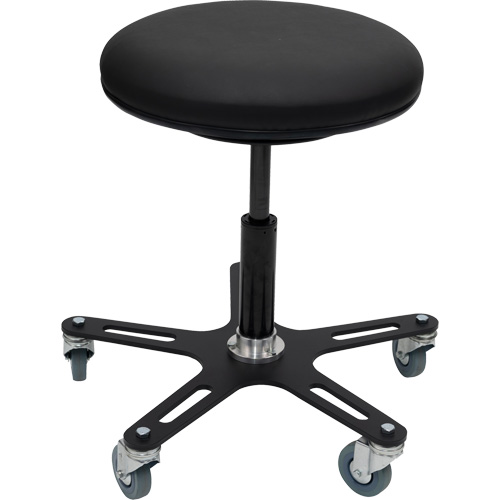 OmniStool Industrial Stool, Mobile, Adjustable, 22-1/2", Vinyl Seat Seaboard Timber Mart