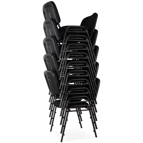 Stacking Chairs, Fabric, 32" High, 250 lbs. Capacity, Black Seaboard Timber Mart