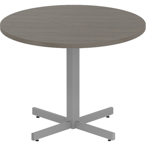 Newland Height-Adjustable Round Table, 36" L x 36" W x 29" H, 1" Top, Laminate, Brown Seaboard Timber Mart