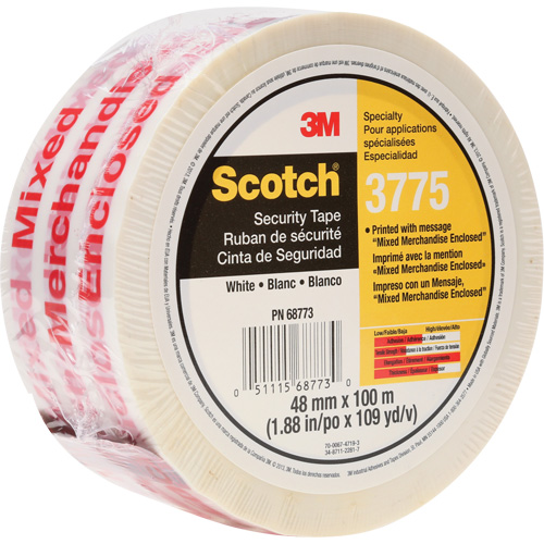 Scotch&reg; 3775 Box Sealing Tape with Message, Hot Melt Adhesive, 2 mils, 48 mm (1-22/25") x 100 m (328') Seaboard Timber Mart