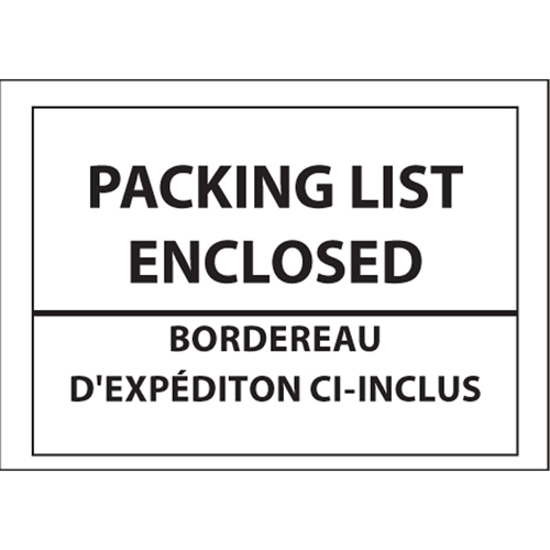 Packing List Envelopes, 4" L x 5" W, Backloading Style Seaboard Timber Mart