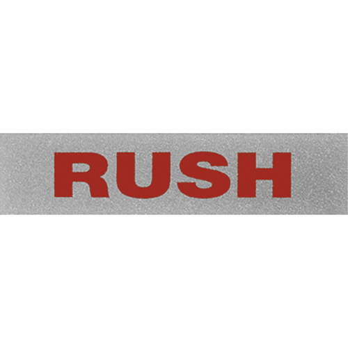 "Rush" Special Handling Labels, 5" L x 2" W, Black on Red Seaboard Timber Mart