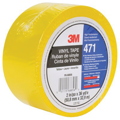 Ruban en vinyle 471, 50,8 mm (2") la x 32,9 m (108') lo, 5,3 mils, Jaune Seaboard Timber Mart