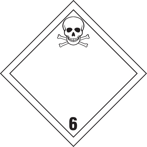 TDG Shipping Labels, Class 6.1, Toxic Substances, Vinyl Seaboard Timber Mart