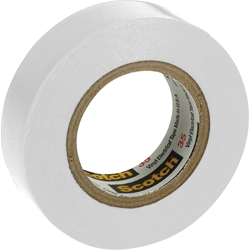 Scotch&reg; 35 Colour Coded Tape, 12.7 mm (1/2") x 6.1 m (20'), White, 7 mils Seaboard Timber Mart