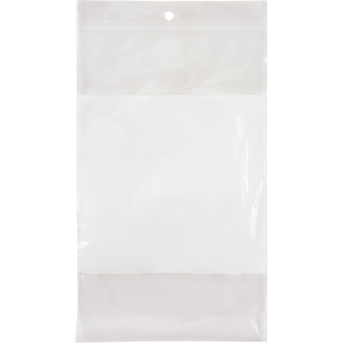 Sacs en poly avec espace inscriptible blanc, Refermable, 8" x 5", 2 mils Seaboard Timber Mart