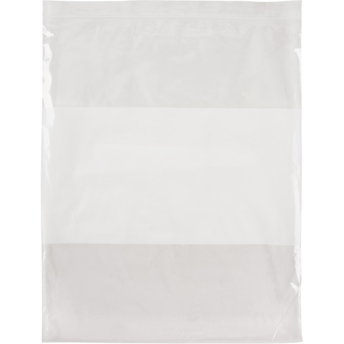 White Block Poly Bags, Reclosable, 15" x 12", 2 mils Seaboard Timber Mart
