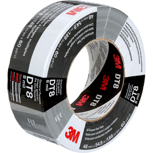 DT8 All-Purpose Duct Tape, 8 mils, Silver, 48 mm (2") x 55 m (180') Seaboard Timber Mart