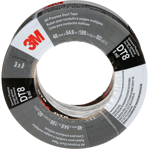Ruban adh&eacute;sif tout usage DT8, 8 mils, Noir, 48 mm (2") x 55 m (180') Seaboard Timber Mart
