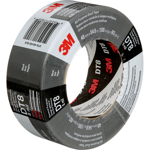 Ruban adh&eacute;sif tout usage DT8, 8 mils, Noir, 48 mm (2") x 55 m (180') Seaboard Timber Mart