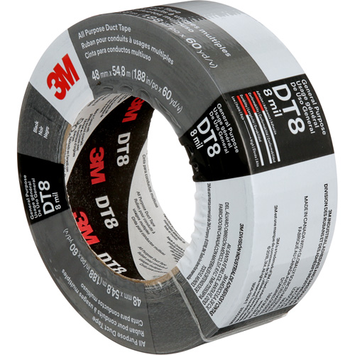 Ruban adh&eacute;sif tout usage DT8, 8 mils, Noir, 48 mm (2") x 55 m (180') Seaboard Timber Mart