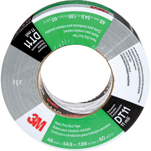 DT11 Heavy-Duty Duct Tape, 11 mils, Silver, 48 mm (2") x 55 m (180') Seaboard Timber Mart