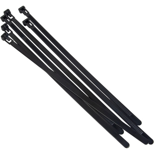 Re-Usable Cable Tie, 8" Long, 50 lbs. Tensile Strength, Black Seaboard Timber Mart