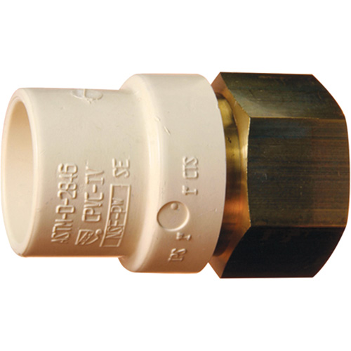 Adaptateur de tuyau filet&eacute;, Noeud x FPT, 1-1/4" dia., Laiton/PVC-C Seaboard Timber Mart