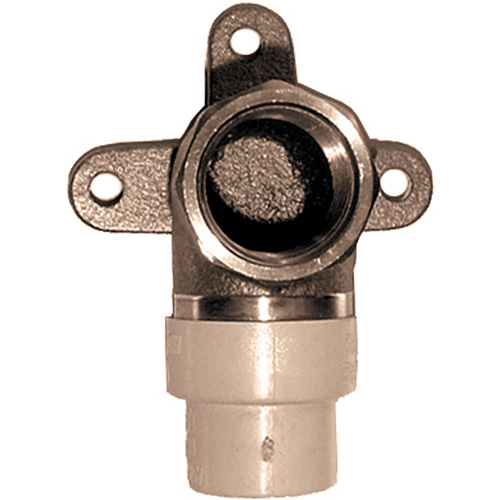 One-Piece 90° Drop Ear Elbow, Hub x FPT, Brass/CPVC, 3/4" Seaboard Timber Mart