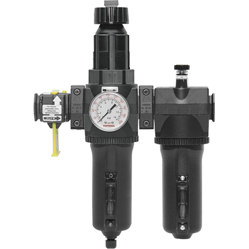 Filtre + r&eacute;gulateur + lubrificateur &agrave; drain manuel avec bol standard et manom&egrave;tre Modulair 400, 3/4" NPT Seaboard Timber Mart