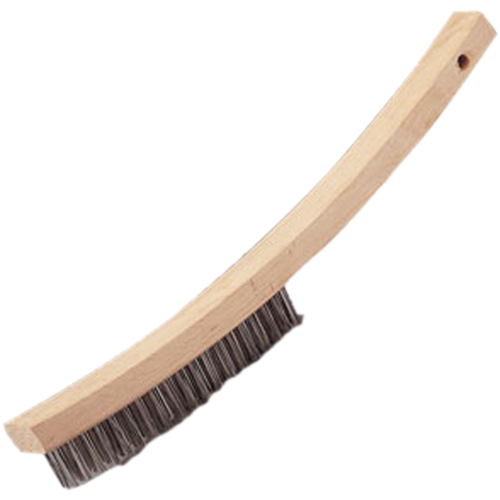 Brosse &agrave; main &agrave; r&eacute;curer &agrave; manche courb&eacute;, Acier inoxydable, 4 x 20 rangs de fils, Longueur 17" Seaboard Timber Mart