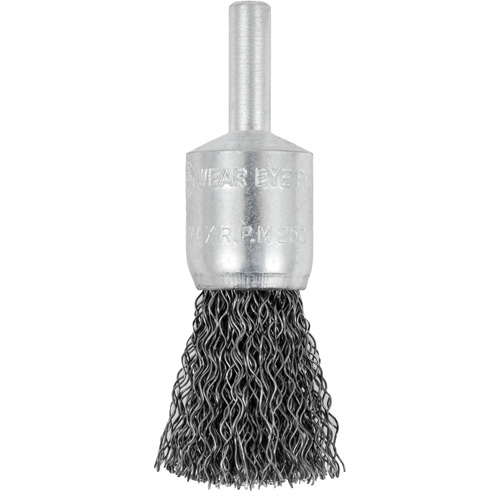 E050-12 Shaft Mounted Crimped End Brush, 1/2", 0.012" Fill, 1/4" Shank Seaboard Timber Mart