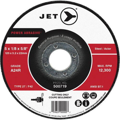 Power Abrasive Cut-Off Wheel, 7" x 1/8", 7/8" Arbor, Type 27, 8500 RPM Seaboard Timber Mart