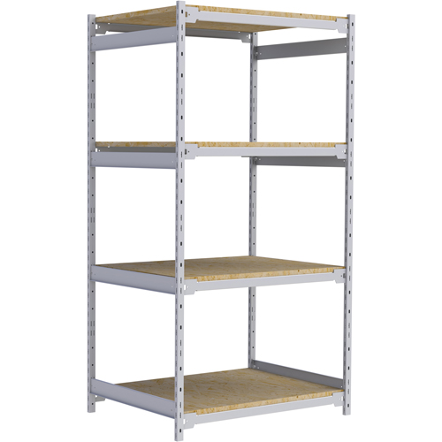 Wide Span Record Storage Shelving, Steel, 4 Shelves, 42" W x 32" D x 84" H Seaboard Timber Mart