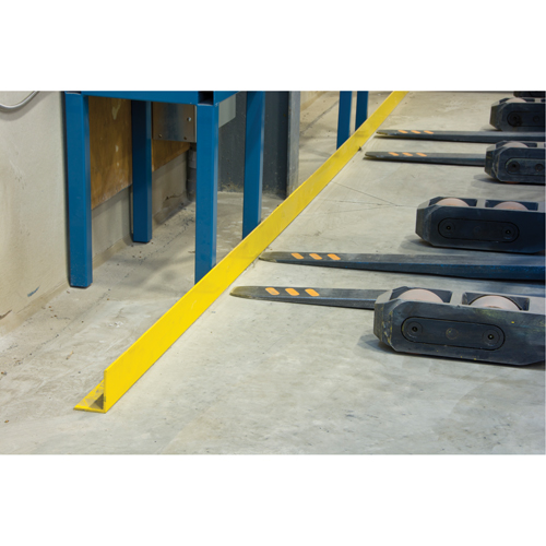 Floor Angle Guard Rails, Steel, 48" L x 5" H, Yellow Seaboard Timber Mart