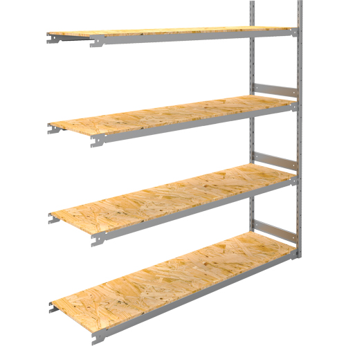 &eacute;tag&egrave;re-classeur de grande largeur, Acier, 4 Tablettes, 72" la x 18" p x 84" h, Ensemble Ajout Seaboard Timber Mart
