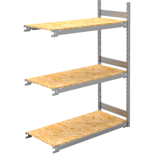 Wide Span Record Storage Shelving, Steel, 3 Shelves, 42" W x 18" D x 60" H, Add-On Kit Seaboard Timber Mart