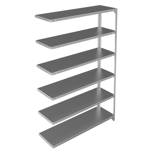 Shelving Unit, Galvanized Steel, Slotted Angle, 300 lbs. Capacity, 48" W x 72" H x 15" D Seaboard Timber Mart