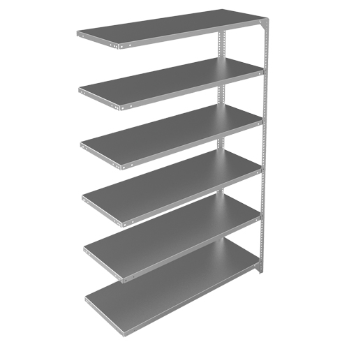 Shelving Unit, Galvanized Steel, Slotted Angle, 275 lbs. Capacity, 48" W x 72" H x 18" D Seaboard Timber Mart