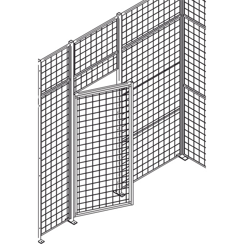 Heavy-Duty Wire Mesh Partition Swing Door, 4' W x 7' H Seaboard Timber Mart