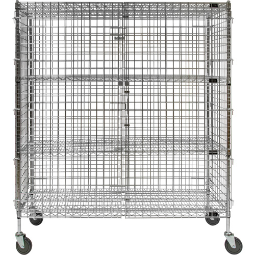 Security Cart, Chrome Plated, 60" x 69" x 24", 500 lbs. Capacity Seaboard Timber Mart