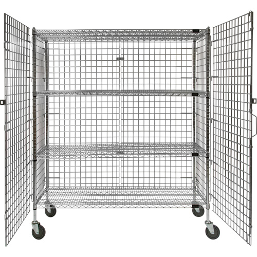 Security Cart, Chrome Plated, 60" x 69" x 24", 500 lbs. Capacity Seaboard Timber Mart