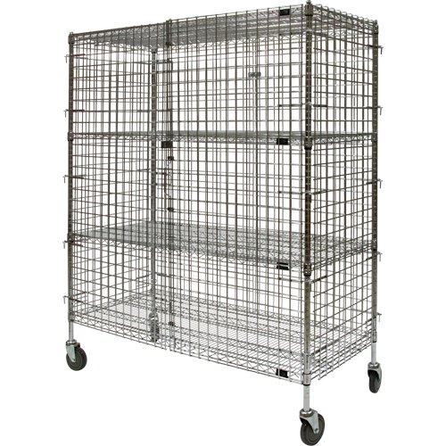 Security Cart, Chrome Plated, 60" x 69" x 24", 500 lbs. Capacity Seaboard Timber Mart