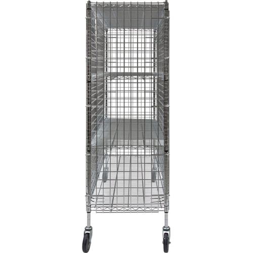 Security Cart, Chrome Plated, 60" x 69" x 24", 500 lbs. Capacity Seaboard Timber Mart
