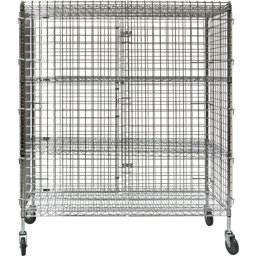 Security Cart, Chrome Plated, 60" x 69" x 24", 500 lbs. Capacity Seaboard Timber Mart