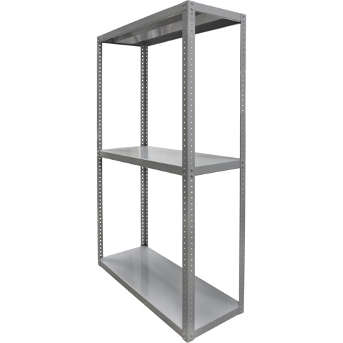 Heavy-Duty Shelving, Steel, Bolted, 3000 lbs. Capacity, 36" W x 72" H x 24" D Seaboard Timber Mart