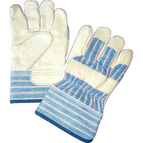 Lined Gloves, One Size, Grain Cowhide Palm, Cotton Fleece Inner Lining Seaboard Timber Mart