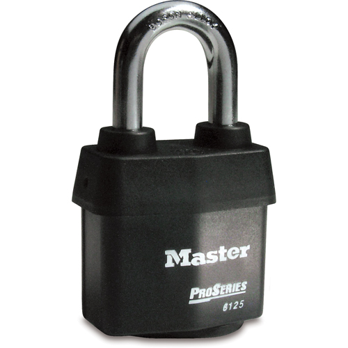 ProSeries&reg; Weather Tough&reg; Padlock, Black, Keyed Different, Laminated Steel, 2-3/8" Width Seaboard Timber Mart