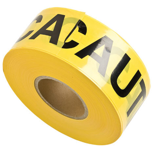 Rubans pour barricades, Anglais, 3" la x 1000' lo, 3 mils, Noir sur jaune Seaboard Timber Mart